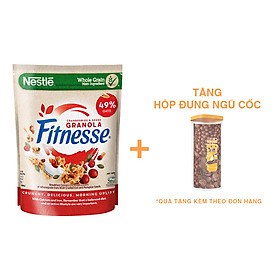 [Tặng Hộp đựng ngũ cốc 950ml] Ngũ cốc ăn sáng Fitnesse Granola Nam Việt Quất & Hạt Bí Ngô (gói 300g)