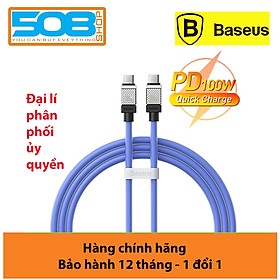 Cáp sạc nhanh, truyền dữ liệu PD 100W, Ba-se-us CoolPlay Series Fast Charging Data Cable Type-C to Type-C 100W với chất liệu có độ bền cao, độ dẻo dai và công nghệ sạc nhanh Power Delivery - Hàng chính hãng