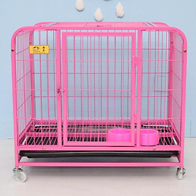 Chuồng chó nan ống có bánh xe ( 60x45x58cm)