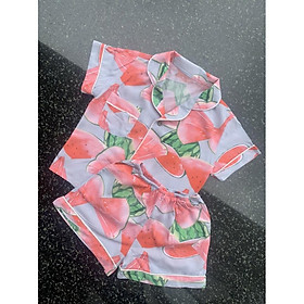 Bộ Lanh Pijama Bé Trai Bé Gái, Bộ Cộc Tay Cho Bé Mặc Nhà Mùa Hè Này