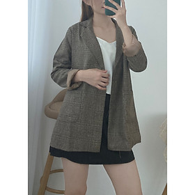 Áo Blazer Vest Nữ Kẻ Dạ Mỏng 2 Lớp Freesize53kg - A.050