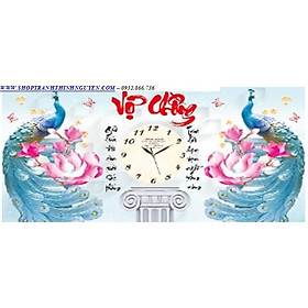 Tranh đính đá đồng hồ vợ chồng -YN5338