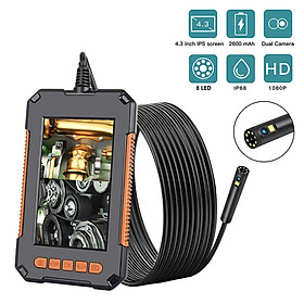Endoscope SignalLens Camera 4.3 Inch IPS Full Color HD1080P Industrial Inspection Borescope Waterproof Camera With 8 LED Cable Length: 5m