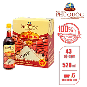 Nước mắm Khải Hoàn Phú Quốc 43 độ đam 520ml thùng 6 chai