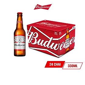 Thùng 24 Chai Bia Budweiser Chính Hãng 330ml Chai