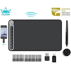 Mua Quà Tặng Kèm Trị Giá 399K - Bảng Vẽ Điện Tử HUION iQ620M Kết Nối Không Dây Wireless 2.4G(hỗ trợ Android và máy tính) - Hàng Chính Hãng Huionl Dial Q620M Graphic Drawing Tablet 266PPS Wireless Connection Digital Pen Tablet with Dial for PC and Android