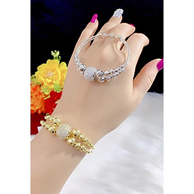 Vòng tay nữ đính xoàn mạ 18k cao cấp P046