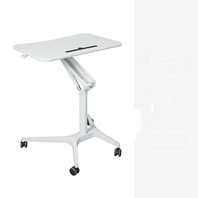 Mua Bàn làm việc gấp gọn thông minh có bánh xe  bàn laptop di động vân gỗ óc chó cao cấp nâng hạ thông minh HBK2020