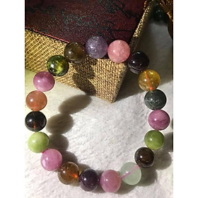 VÒNG TAY PHONG THỦY ĐÁ TOURMALINE ĐÁ SẮC SIZE 11LY CHỊ EM NỮ THÍCH ĐEO HẠT LỚN XÍU NÈ HỢP NỮ TẤT CẢ CÁC MỆNH ĐÁ THIÊN NHIÊN LOẠI ĐẸP BÓNG 