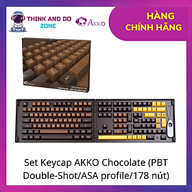 Set Keycap AKKO Chocolate PBT Double-Shot ASA profile 178 nút - Hàng Chính