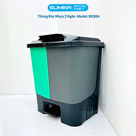 Mua Thùng rác phân loại 2 ngăn SUMIKA B036A  dung tích 40L  nhựa nguyên sinh bền bỉ