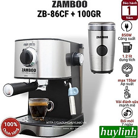Mua Combo Máy pha cà phê Zamboo ZB-86CF + Máy xay cafe ZB-100GR - Hàng chính hãng
