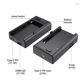 Bộ sạc pin NP-F 21W Type-C PD USB-A/ D-tap/ Type-C PD đầu ra 1/4 inch cho Sony NP-F550 F750 F970
