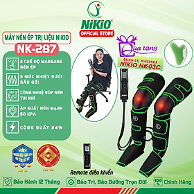 Máy Nén Ép Trị Liệu Suy Giãn Tĩnh Mạch Chân Nikio NK-287 - Massage Chân Bằng Công Nghệ Túi Khí Tân Tiến Với Áp Suất 50 Kpa - Tích Hợp Nhiệt Sưởi Ấm Đầu Gối - Tăng Tuần Hoàn Máu, Hỗ Trợ Cải Thiện Suy Giãn Tĩnh Mạch Và Đau Nhức Chân