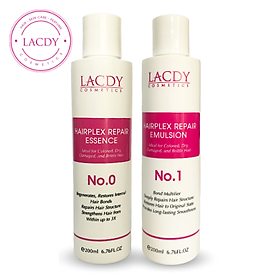 Bộ sản phẩm phục hồi - tái tạo tóc hư tổn Lacdy (L706 L707) Chai số 0 200ml & chai số 1 200ml