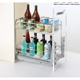 Giá gia vị Tundo GVIPCT1625 nan vuông ray âm giảm chấn Boss