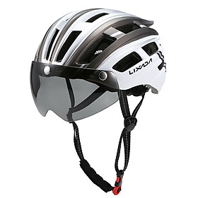 Lixada Mountain Bike Helmet Motorcycling Helmet with Back Light Detachable Magnetic Visor UV Protective for Men Women