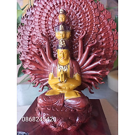 Mua Tượng phật thiên thủ thiên nhãn  bằng gỗ hương đá sơn pu giả cổ kt 30×20×15cm