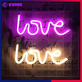 Đèn led neon trang trí kunbe treo tường decor phòng làm việc, phòng ngủ, sự kiện đa dạng kiểu dáng màu sắc