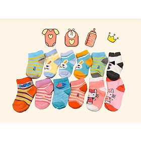 Set 2 đôi tất trẻ em chất liệu cotton đẹp size cho bé 1 đến 3 tuổi, hình đẹp sắc nét giá siêu rẻ