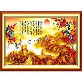 Tranh treo tường - Trang trí phòng khách Vạn lí trường thành 3D/Gỗ MDF Hàn Quốc/Chống ẩm mốc, mối mọt T3M-11636