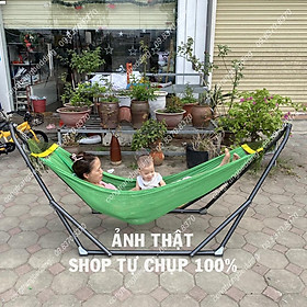 Mua Võng Xếp TRƯỜNG NGA Khung Sơn Tĩnh Điện Phi 32 - Tặng Kèm Lưới Võng ( Chịu trọng lực 150kg )