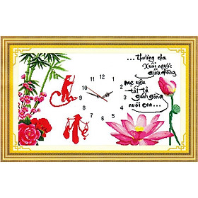 Mua TRANH THÊU ĐÒNG HỒ CHA MẸ 73x45CM - TỰ THÊU