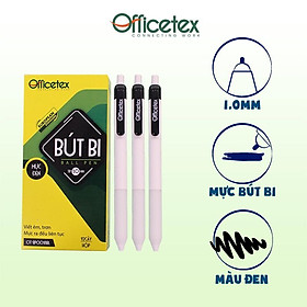 Bút bi Officetex mực đen OT-BP0018BL 6 cây