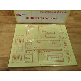 1 XẤP NHÃN DÁN DECAL, GHI CHÚ, GHI TÊN PC NO.107