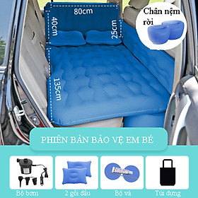 Nệm hơi chân rời tiện lợi, có thanh chặn an toàn cho em bé dành cho mọi dòng xe 4-7 chỗ, xe suv