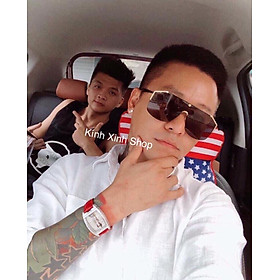 Kính Râm, Kính Mát Nam Nữ Mắt Vuông Kim Loại + Tặng Fullbox Phụ Kiện Hộp Đựng và Khăn Lau