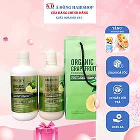 [+Tặng mũ trùm] BỘ DẦU GỘI XẢ BƯỞI ROUCLLTY ORGANIC GRAPEFRUIT COLLAGEN CHỐNG RỤNG MỀM MƯỢT 800ML*2