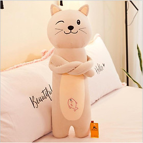 Gối Ôm Hình Thú Cưng Dài 70cm Siêu Mềm Cho Em Bé - MÈO