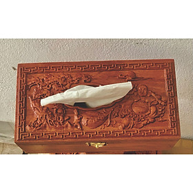 Mua Hộp Khăn Giấy Ăn Để Bàn Gỗ Hương Trạm Khắc Di Lạc kéo Tiền Sang Trọng Tiện Dụng Cao Cấp