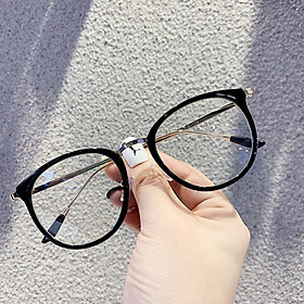 Kính giả cận thời trang mắt tròn phong cách Hàn Quốc bảo vệ mắt chống ánh sáng xanh thay được tròng cận