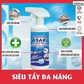 Mua Tẩy Cặn Canxi Nhà Tắm Tẩy Ố Kính Gạch Men ASAKI Nước Tẩy Rửa Đa Năng Siêu Tẩy Dầu Mỡ 500ml