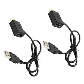 2 Pieces HDMI M to F Adapter Plug With USB 2.0 Power Supply Connector Cable