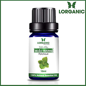 Tinh dầu hoắc hương Patchouli Lorganic 10ml/  Hương thơm nhẹ nhàng/ Tinh dầu thiên nhiên nguyên chất xông phòng, thư giãn tinh thần, cân bằng cảm xúc, khử mùi hiệu quả/ Thích hợp dùng với đèn xông và máy khuếch tán.