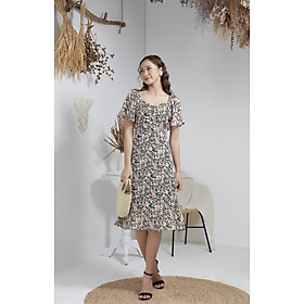 Đầm Maxi nhún ngực đính nút ADELA MODA - A00843