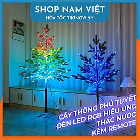 Mua Cây Thông Noel Phủ Tuyết Có Đèn Led RGB Trang Trí Giáng Sinh  Có Thể Gấp Gọn  Kèm Remote