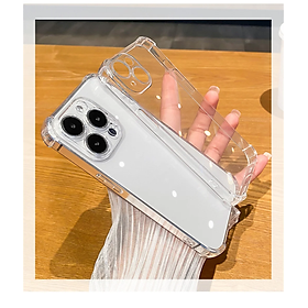 Ốp lưng cho iPhone 14, iPhone 14 Plus, iPhone 14 Pro, iPhone 14 Pro Max, iPhone 15, iPhone 15 Plus, iPhone 15 Pro, iPhone 15 Pro Max, dẻo trong chống sốc cao cấp - Hàng chính hãng