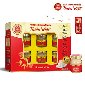 Hộp Nước Yến Sào Cao Cấp Thiên Việt 15% Tổ yến 6 hũ x 70ml