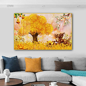Mua Tranh Canvas Cây Tiền Tài Lộc Cho Gia Chủ - Tranh Đơn Phong Thủy Tài Lộc