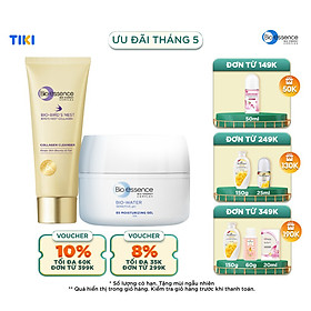 Combo Kem dưỡng cấp ẩm & phục hồi Bio-essence Bio-water vitamin B5 cream 50ml và Sữa rửa mặt sạch sâu Bio-Bird's nest 100g