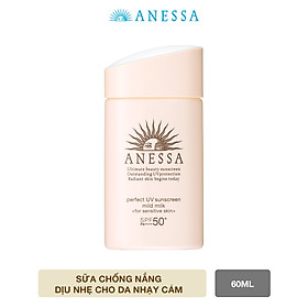 Kem chống nắng dưỡng da dạng sữa dịu nhẹ cho da nhạy cảm và trẻ em Anessa SPF 50+ PA++++ 60ml