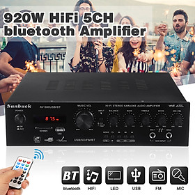 220V 920W 5CH Bluetooth Stereo Amplifier LED Support USB Disk/SD Card Home