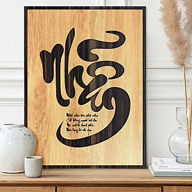 Mua Tranh slogan bằng gỗ -  Nhẫn: nhẫn nhịn đâu phải nhục  chỉ không muốn bất hòa  mà mất đi hạnh phúc  nên lặng lẻ cho qua 