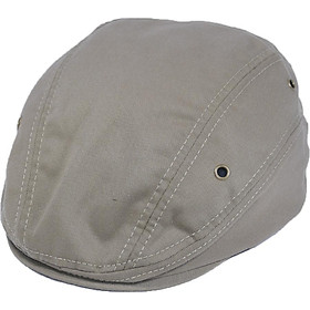 Nón beret nam thiết kế mỏ vịt dành cho người trung niên, không thêu họa tiết, dễ dàng tăng giảm size như ý - Kaki đậm