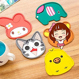 Mua Combo 5 miếng lót ly hình thú vật các loại 11-13 cm - giao hình ngẫu nhiên