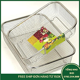 Mua Bộ 2 Rổ Lưới Inox Không Rỉ Sét Kích Thước 29 X 21Cm - Free Ship Toàn Quốc